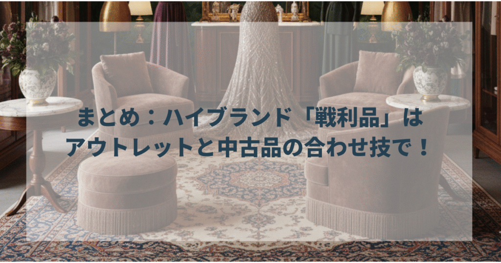 まとめ：ハイブランド「戦利品」はアウトレットと中古品の合わせ技で！