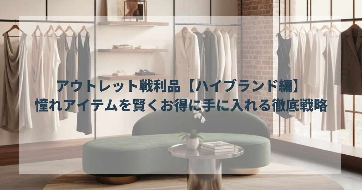 アウトレット戦利品【ハイブランド編】：憧れアイテムを賢くお得に手に入れる徹底戦略