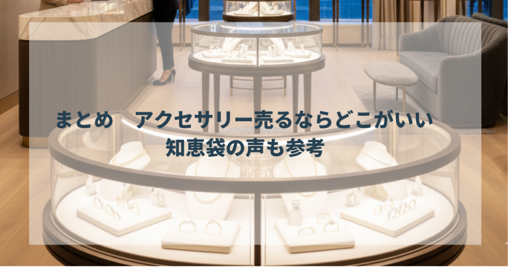 まとめ アクセサリー売るならどこがいい 知恵袋の声も参考