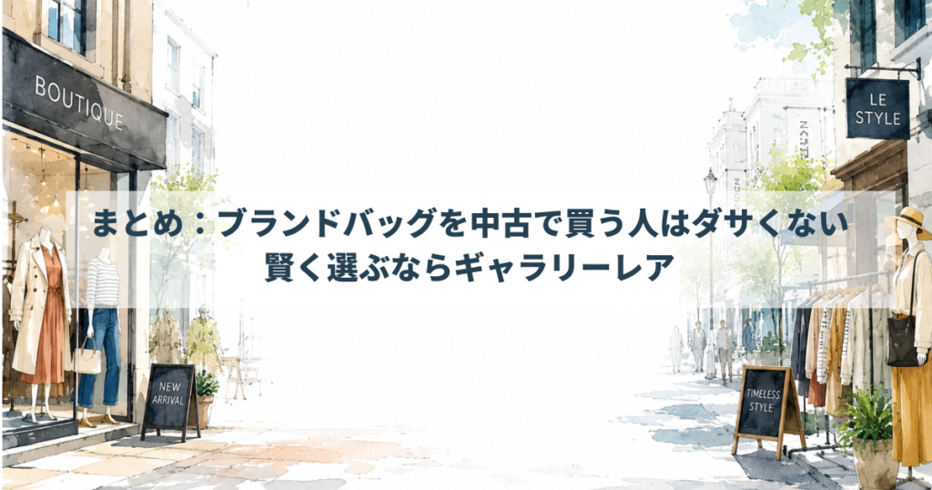 まとめ：ブランドバッグを中古で買う人はダサくない、賢く選ぶならギャラリーレア