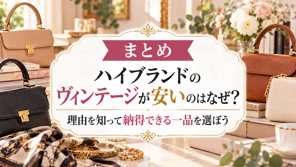 まとめ｜ハイブランドのヴィンテージが安いのはなぜ？理由を知って納得できる一品を選ぼう